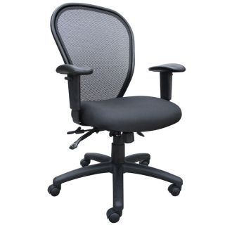 Boss Black Adjustable Tilting Padded High back Mesh Office Chair