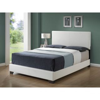 White Leather look Queen Size Bed
