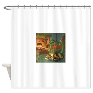  Vintage Christmas Pets Shower Curtain  Use code FREECART at Checkout