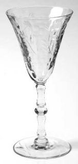 Seneca Margery Wine Glass   Stem #515, Cut #771, Cut Floral Design