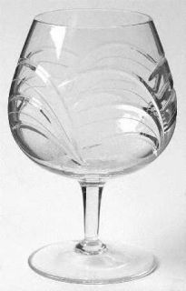 Rogaska Maestro Brandy Glass   Gray & Clear Cut Arch Design