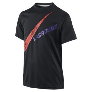 Nike Lacrosse Swoosh Boys Training Shirt   Black