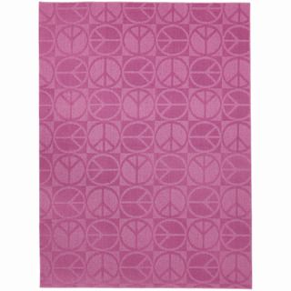 Peace, Love and Pink Area Rug (5 X 7)