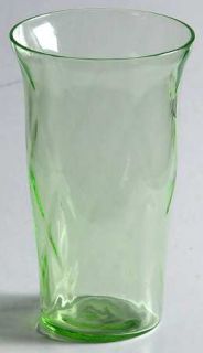 Federal Glass  Diamond Optic Green 5 Oz Flat Tumbler   Diamond Optic, Green