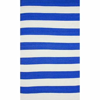 Nuloom Flatweave Indoor/ Outdoor Reversible Thick Striped Blue Rug (8 X 10)