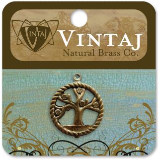 Vintaj Tree Of Life Metal Pendant (Antiqued brassMaterials BrassPackage includes one (1) pendantDimensions 24 mm high x 20 mm wideImported )