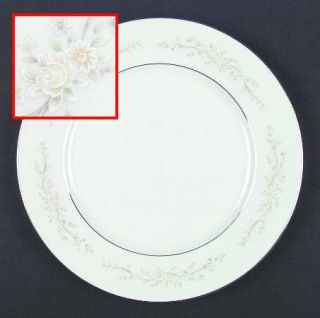 Four Crown Sintra Dinner Plate, Fine China Dinnerware   White & Yellow Flowers,G