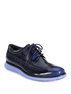 Cole Haan Lunargrand Long Wingtip Oxfords   Black Iris  Cole Haan Shoes