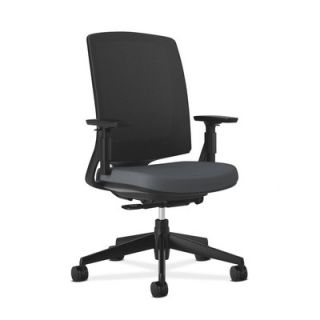 HON Lota Mid Back Work Chair HON228 Frame Finish Black, Seat Color Charcoal