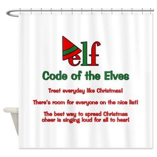  Elf Code of the Elves Shower Curtain  Use code FREECART at Checkout