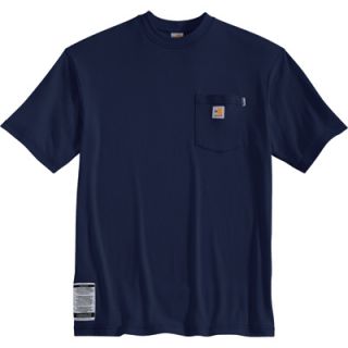Carhartt Flame Resistant Short Sleeve T Shirt   Dark Navy, 3XL, Tall Style,