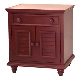 John Boyd Designs Outer Banks 1 Drawer Nightstand OB NS07 Finish Red