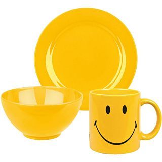 Smiley 3 pc. Dinnerware Set, Yellow