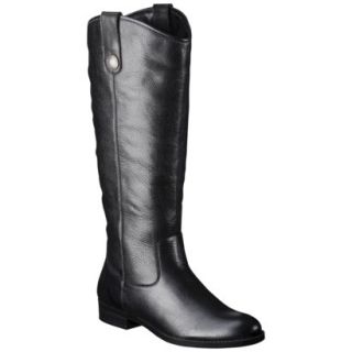 Womens Merona Kasia Genuine Leather Riding Boot   Black 11