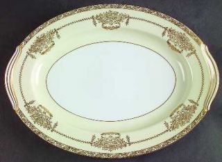 Noritake Bancroft 11 Oval Serving Platter, Fine China Dinnerware   Gold Encrust