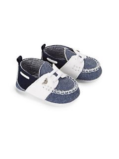 Armani Junior Infants Colorblock Chambray Shoes   Denim
