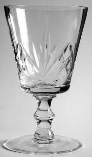 Unknown Crystal Unk3554 Water Goblet   Cut Criss Cross & Fan Design On Bowl