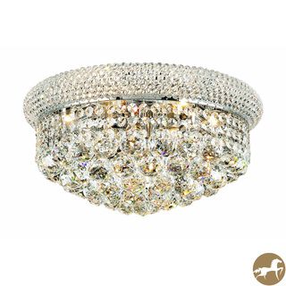 Christopher Knight Home Geneva 8 light Royal Cut Crystal And Chrome Flush Mount (Crystal and AluminumFinish ChromeNumber of lights Eight (8)Requires eight (8) 60 watt max bulb (not included)Bulb type E12, 110 Volt 125 VoltDimensions 16 inches long x 1
