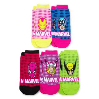 5 pk. Marvel Character Low Cut Socks, Navy, Womens