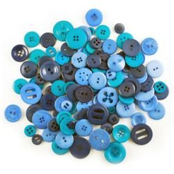 Jumbo Fashion Button Assortment 6oz/pkg  Blue Lagoon