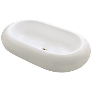 Polaris Sinks P031vb Bisque Pillow top Oval Porcelain Vessel Sink