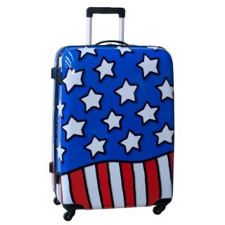 Ed Heck Stars N Stripes Red, White And Blue 28 inch Hardside Spinner Upright (Red/ white/ blueWeight 11 poundsU zip compartmentZippered pocketTelescoping handleWheeled Yes Wheel type Four wheel spinnerDimensions 29 inches high x 20 inches wide x 12 in