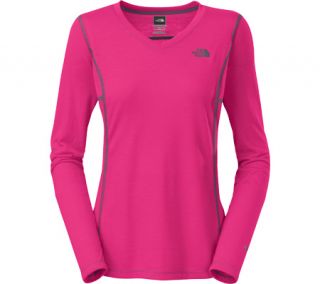 Womens The North Face L/S RDT V Neck   Passion Pink Long Sleeve Shirts