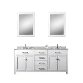 Madison Solid White Double Sink Bathroom Vanity With Two Matching Framed Mirrors