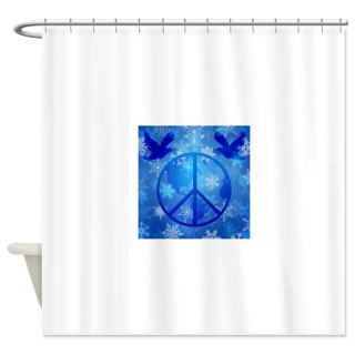  Peace Dove Over Earth Globe And Sno Shower Curtain  Use code FREECART at Checkout
