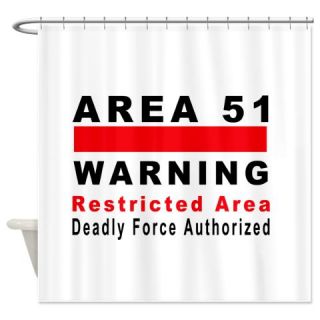  Area 51 Alien Warning Shower Curtain  Use code FREECART at Checkout