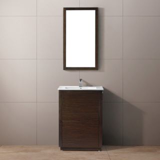 Vigo Industries VG09020118K Bathroom Vanity, 24 Saba Single w/Mirror Wenge