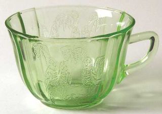 Federal Glass  Parrot Green Cup Only   Green,Depression Glass,Parrots&Bamboo