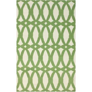Nuloom Handmade Lattice Flatweave Kilim Green Wool Rug (5 X 8) (IvoryPattern AbstractTip We recommend the use of a non skid pad to keep the rug in place on smooth surfaces.All rug sizes are approximate. Due to the difference of monitor colors, some rug 