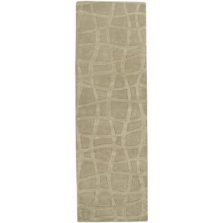 Candice Olson Loomed Carved Beige Abstract Plush Wool Rug (26 X 8)
