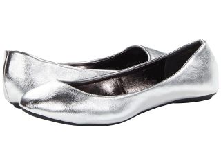 Charles Albert Cobra Patent Womens Flat Shoes (Silver)