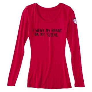 Juniors Studded Heart Graphic Tee   Red M(7 9)