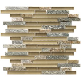 Somertile Reflections Piano Suffolk Stone And Glass Mosaic Tiles (pack Of 5)