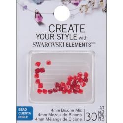 Jolees Jewels 4mm Red Mix Bicone Beads (pack Of 30)