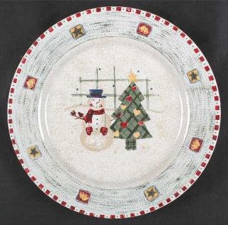 Gibson Designs Snowman Dinner Plate, Fine China Dinnerware   Snowman&Tree,Crosse