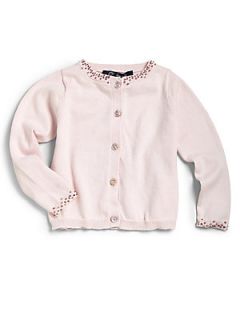 Lili Gaufrette Toddlers & Little Girls Embellished Cardigan   Pale Pink