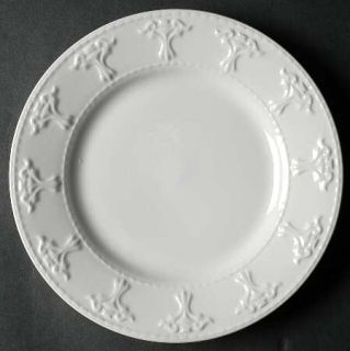  Athena White Salad Plate, Fine China Dinnerware   All White,Embossed Be