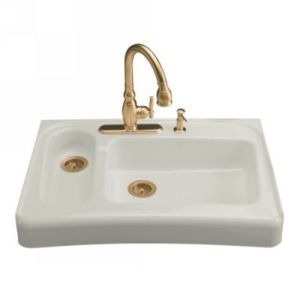 Kohler K 6536 4 95 ASSURE Assure Barrier Free Tile In/Undercounter Kitchen Sink 
