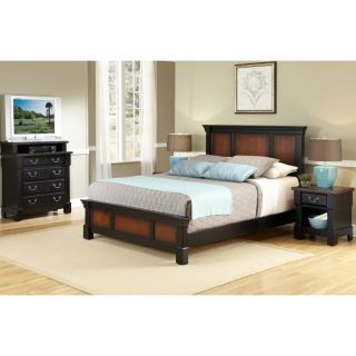 Aspen Low Profile Bed   Rustic Cherry and Black   HMS1435 4, King