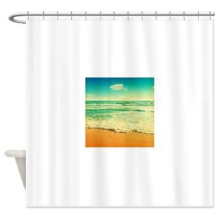  Retro image of sandy beach. Shower Curtain  Use code FREECART at Checkout