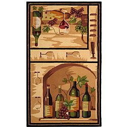Hand hooked Winery Gold/ Multi Wool Rug (29 X 49)