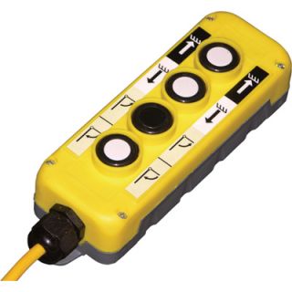 Vestil Four Button Handheld Pendant Control   8 Ft. Coil Cord, Model# HH4PB 18