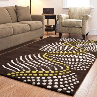 Handmade Soho Waves Brown New Zealand Wool Rug (96 X 136)