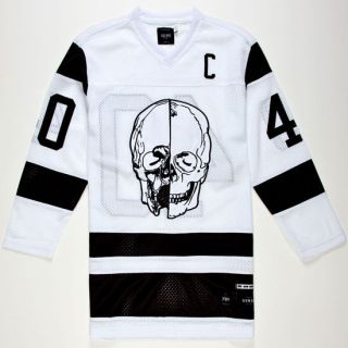 Skull Mens Hockey Jersey White In Sizes Xx Large, X Large, Small, Medi