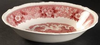 Adams China English Scenic Pink (Newer) 9 Oval Vegetable Bowl, Fine China Dinne