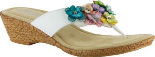 Womens Easy Street Siena   White/Multi Flowers Ornamented Shoes